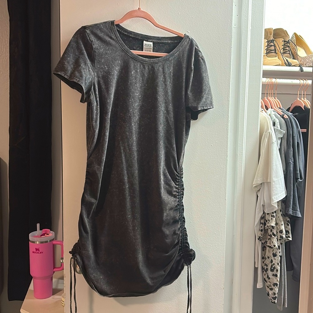 VS PINK RUCHED GREY DRESS